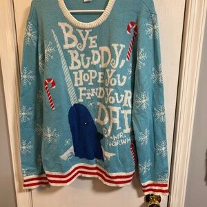 Buddy the Elf Holiday Sweater, Narwhal, size large